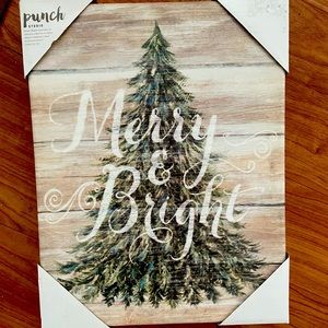 Merry & Bright Wall Canvas- NWT